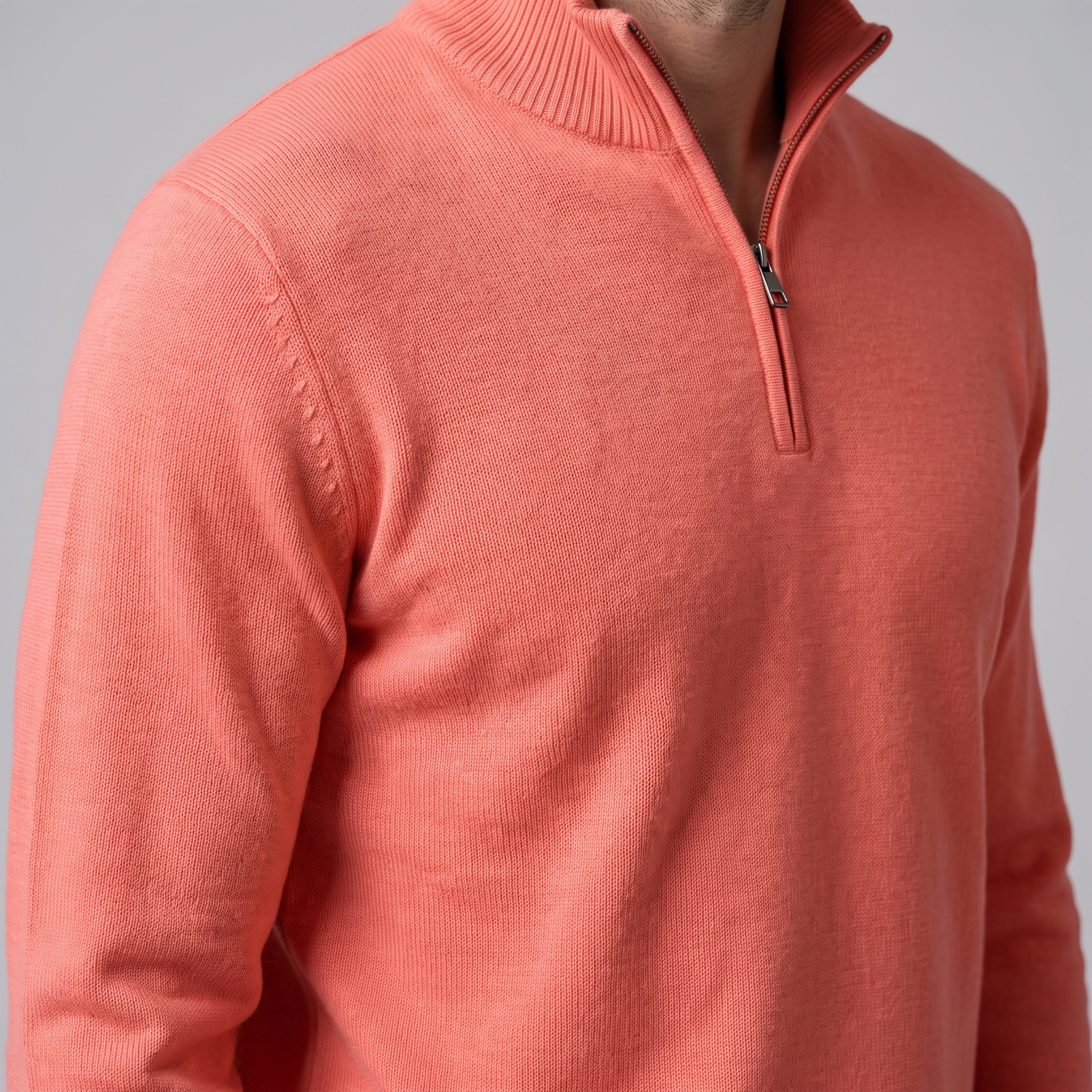 Men's Textured Quarter-Zip Sweater