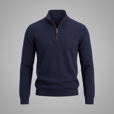 Men's Textured Quarter-Zip Sweater
