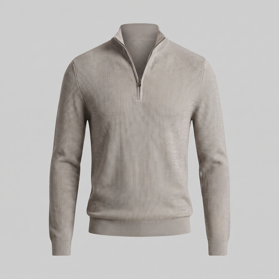 Men's Textured Quarter-Zip Sweater