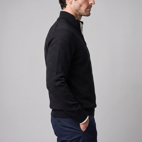Men's Textured Quarter-Zip Sweater
