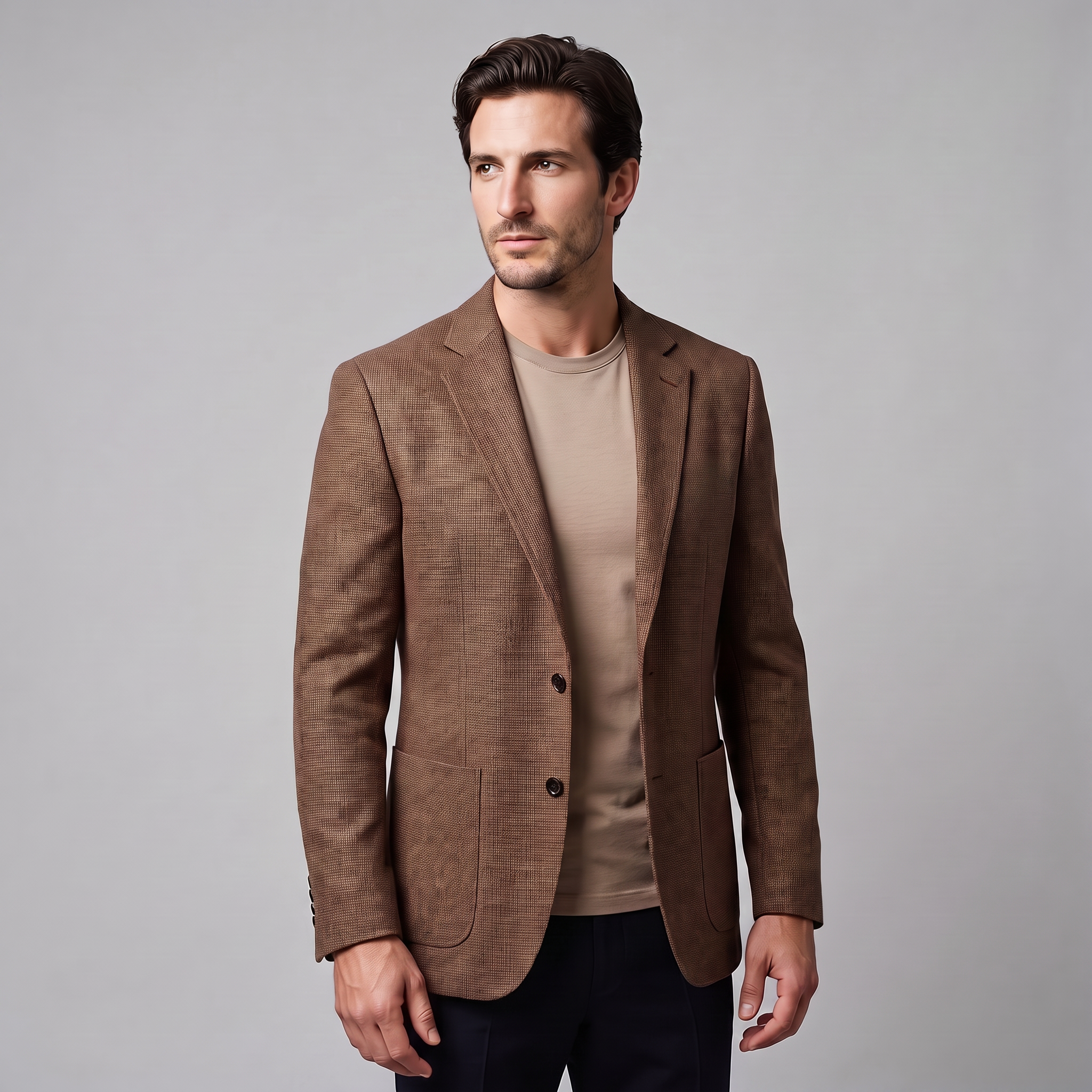 Men's Textured Two-Button Blazer