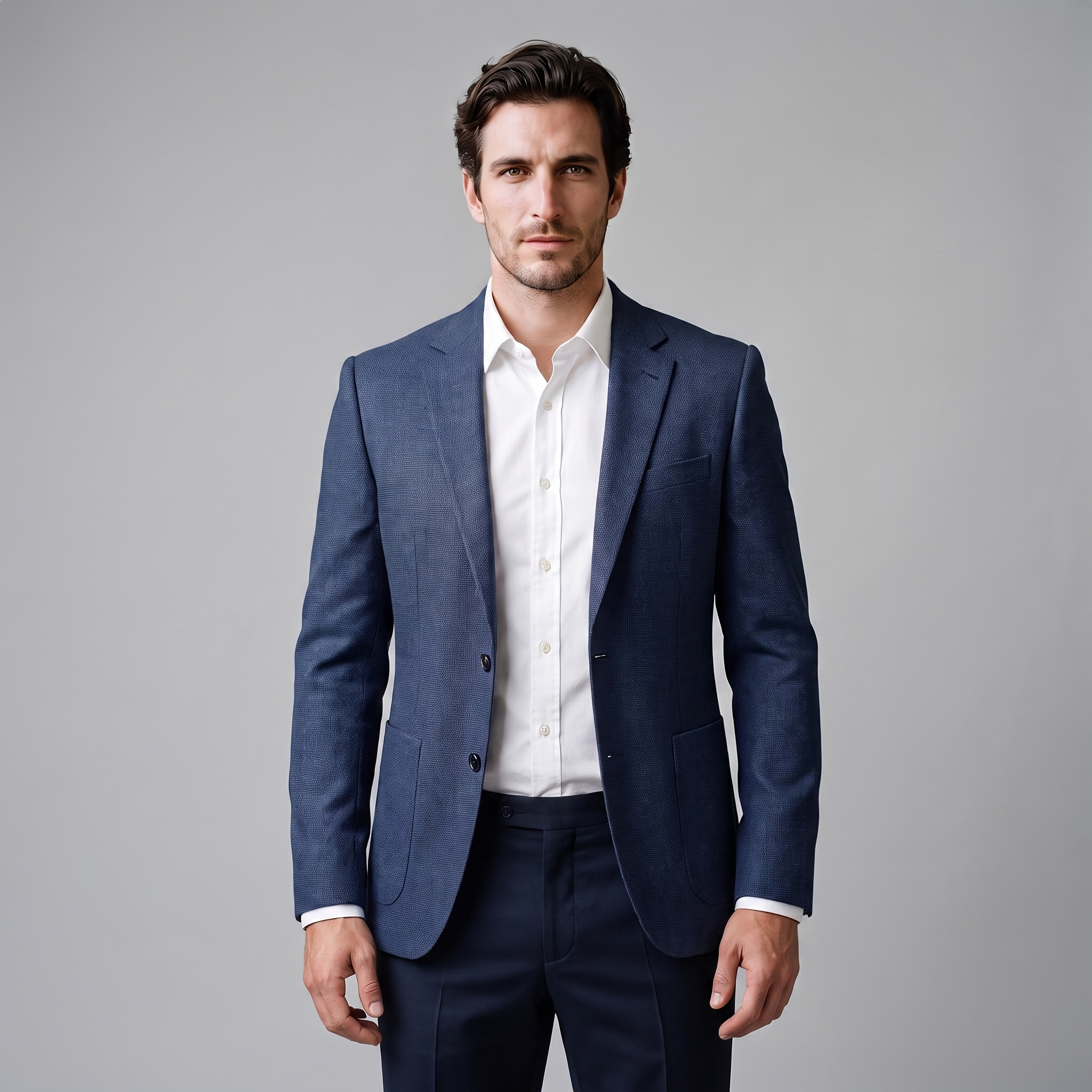 Men's Textured Two-Button Blazer