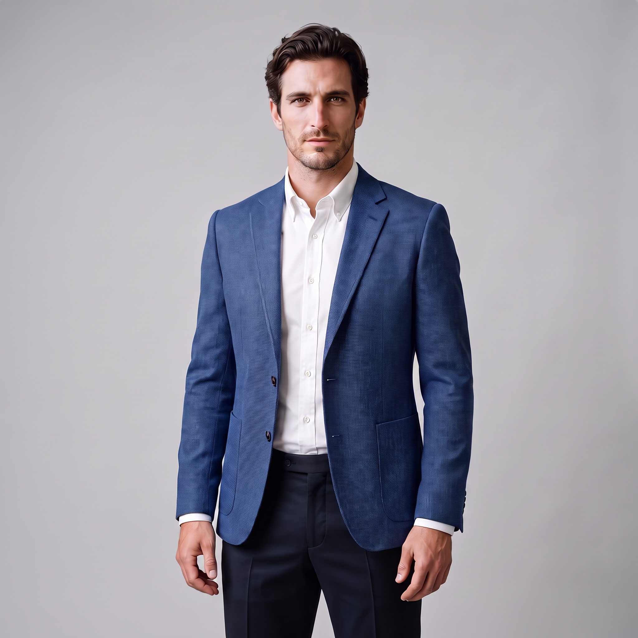 Men's Textured Two-Button Blazer