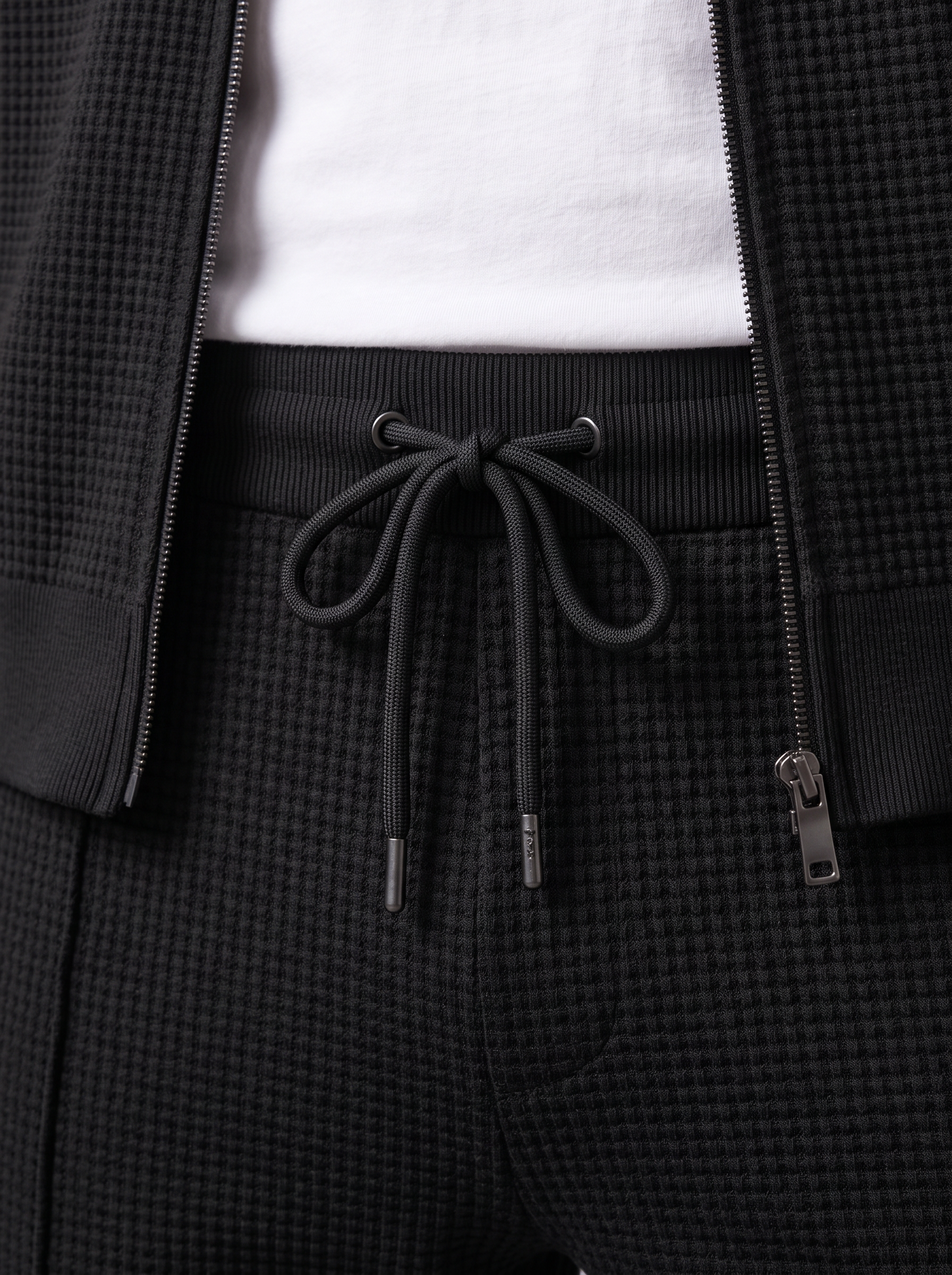 Men's Textured Zip Jacket Pants Set