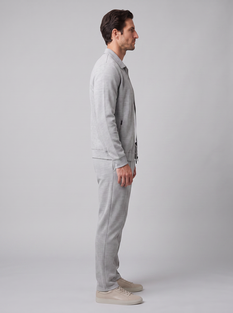 Men's Textured Zip Jacket Pants Set