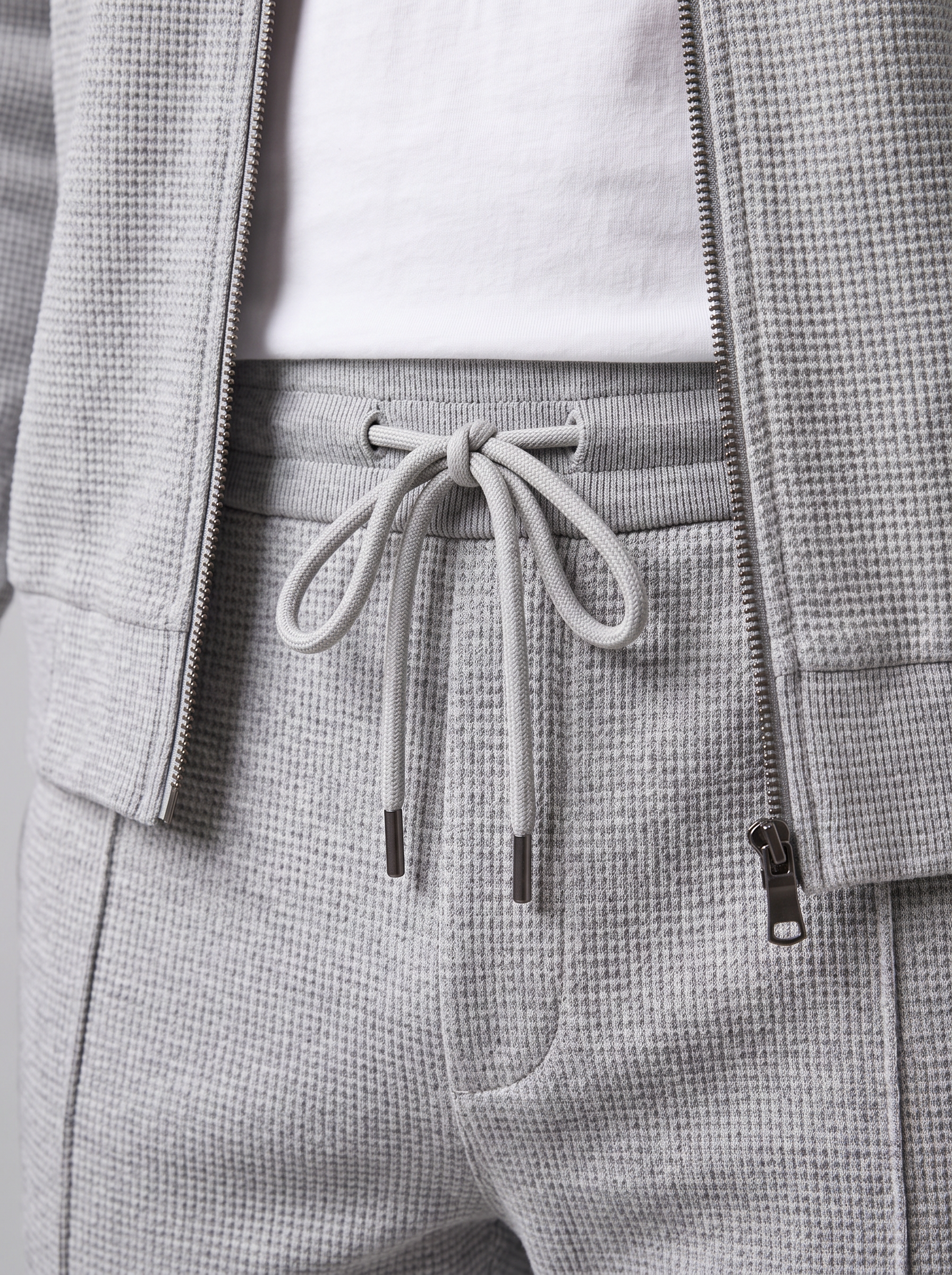 Men's Textured Zip Jacket Pants Set