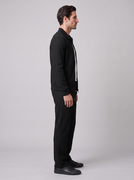 Men's Textured Zip Jacket Pants Set