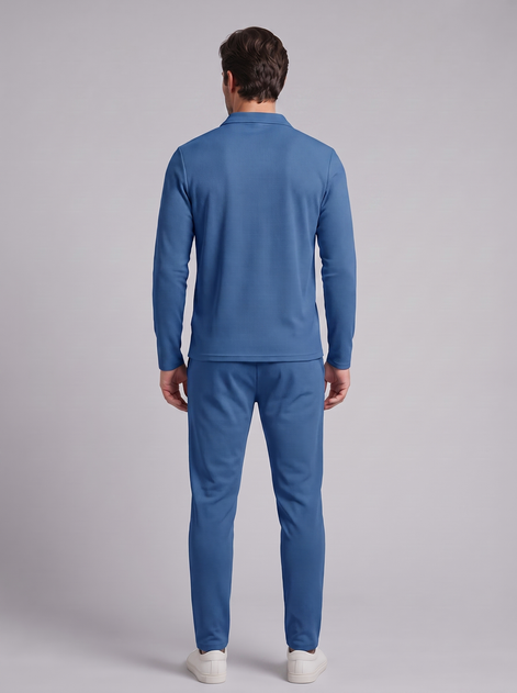Men's Waffle Knit Quarter-Zip Tracksuit Set