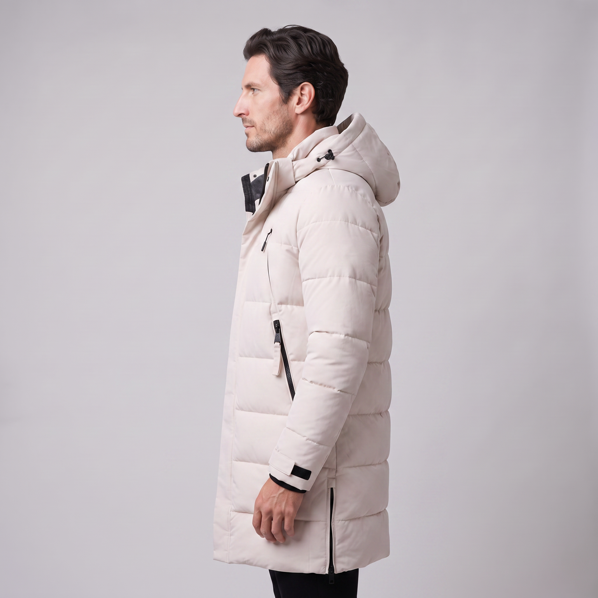 Men's Windproof Padded Parka Jacket