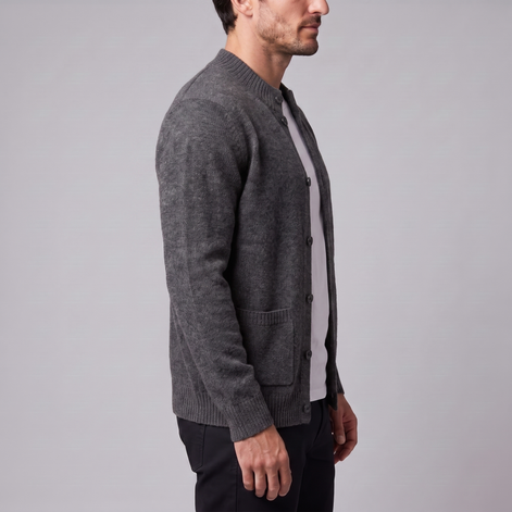 Men's Wool Button-Front Cardigan