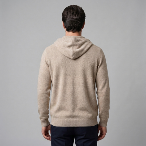 Men's Wool Full-Zip Knit Hooded Cardigan