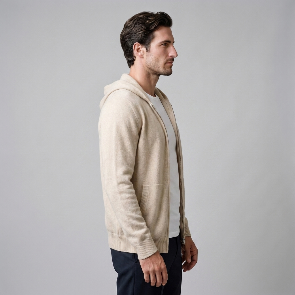Men's Wool Full-Zip Knit Hooded Cardigan