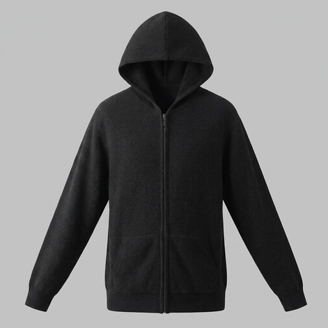 Men's Wool Full-Zip Knit Hooded Cardigan