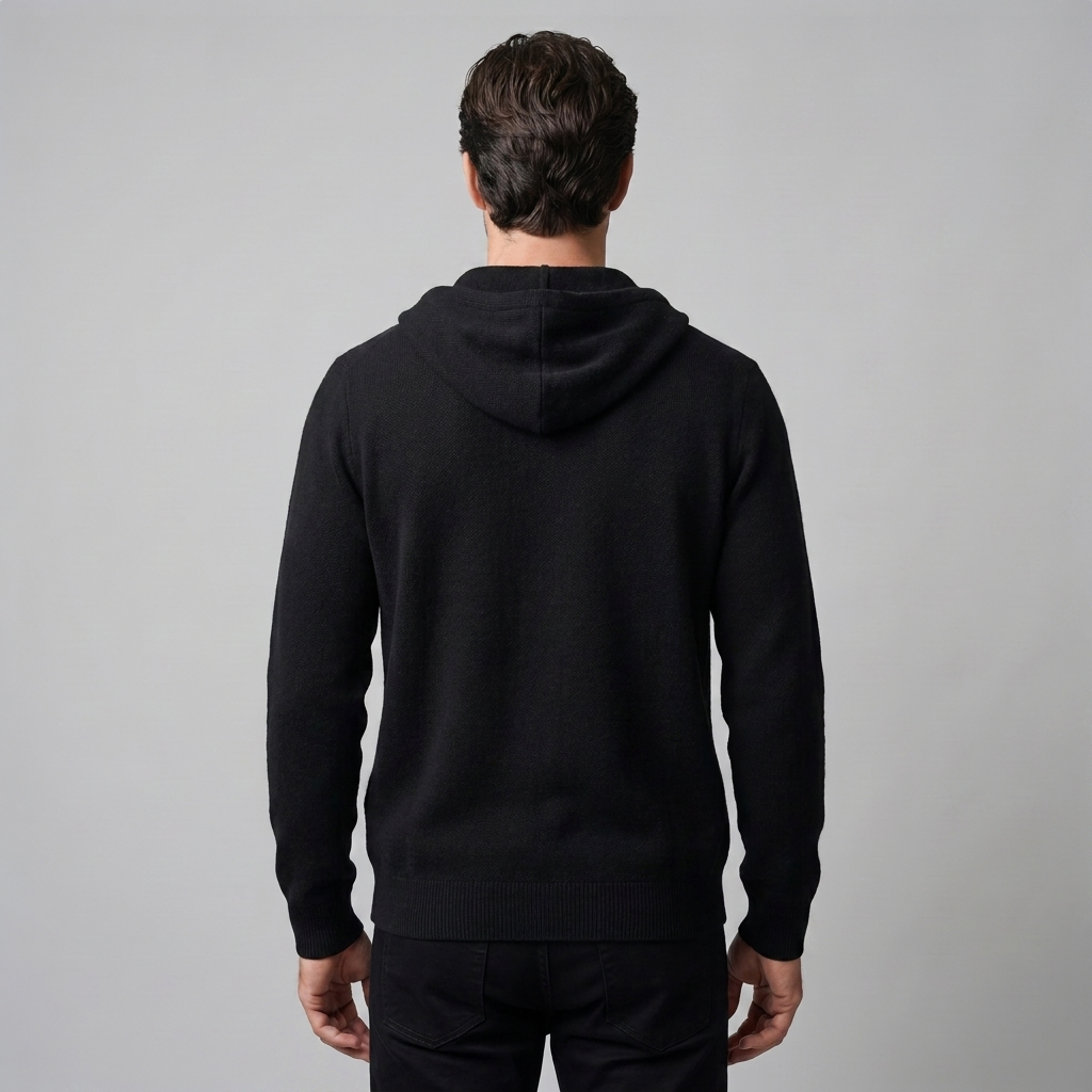 Men's Wool Full-Zip Knit Hooded Cardigan