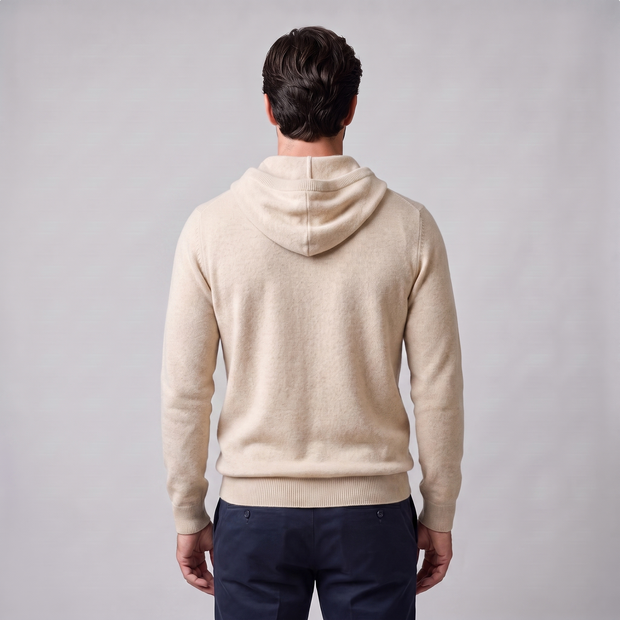 Men's Wool Knit Drawstring Hoodie