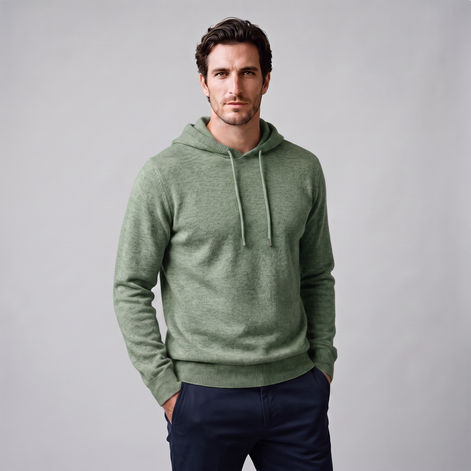Men's Wool Knit Drawstring Hoodie