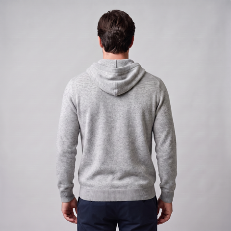 Men's Wool Knit Drawstring Hoodie