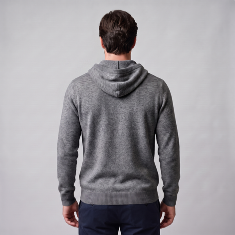 Men's Wool Knit Drawstring Hoodie