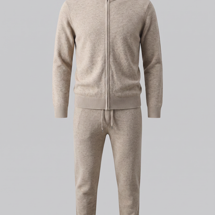 Men's Wool Knit Zip Cardigan and Trouser Co-ord Set