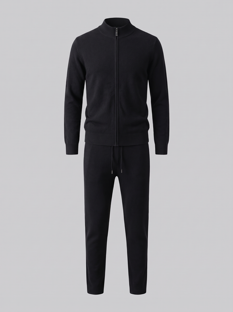 Men's Wool Knit Zip Cardigan and Trouser Co-ord Set