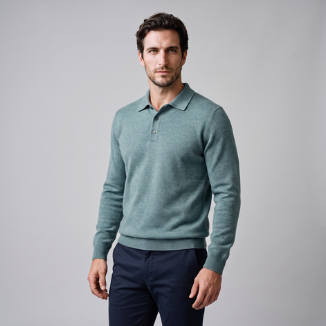Men's Wool Polo Sweater