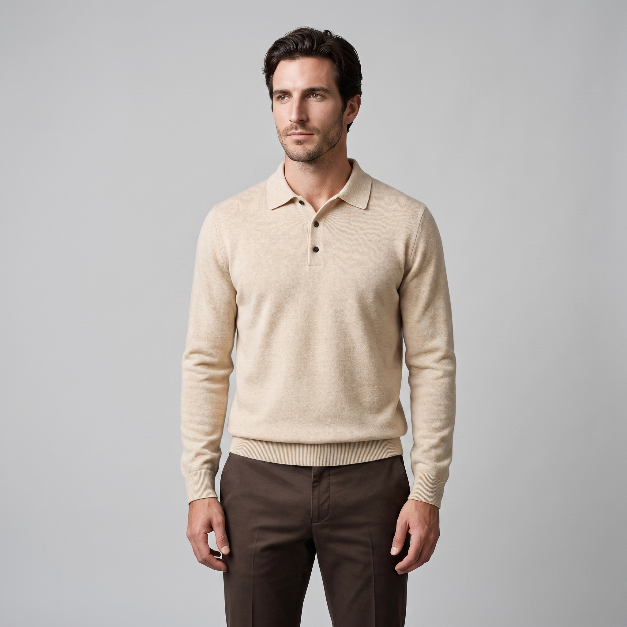 Men's Wool Polo Sweater