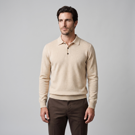 Men's Wool Polo Sweater