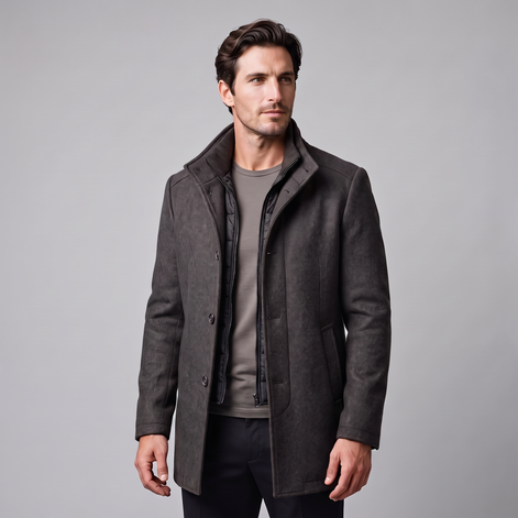 Men's Wool Stand Collar Winter Coat