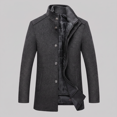 Men's Wool Stand Collar Winter Coat