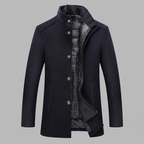 Men's Wool Stand Collar Winter Coat