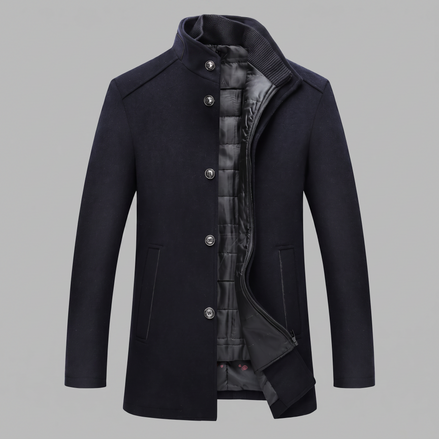 Men's Wool Stand Collar Winter Coat