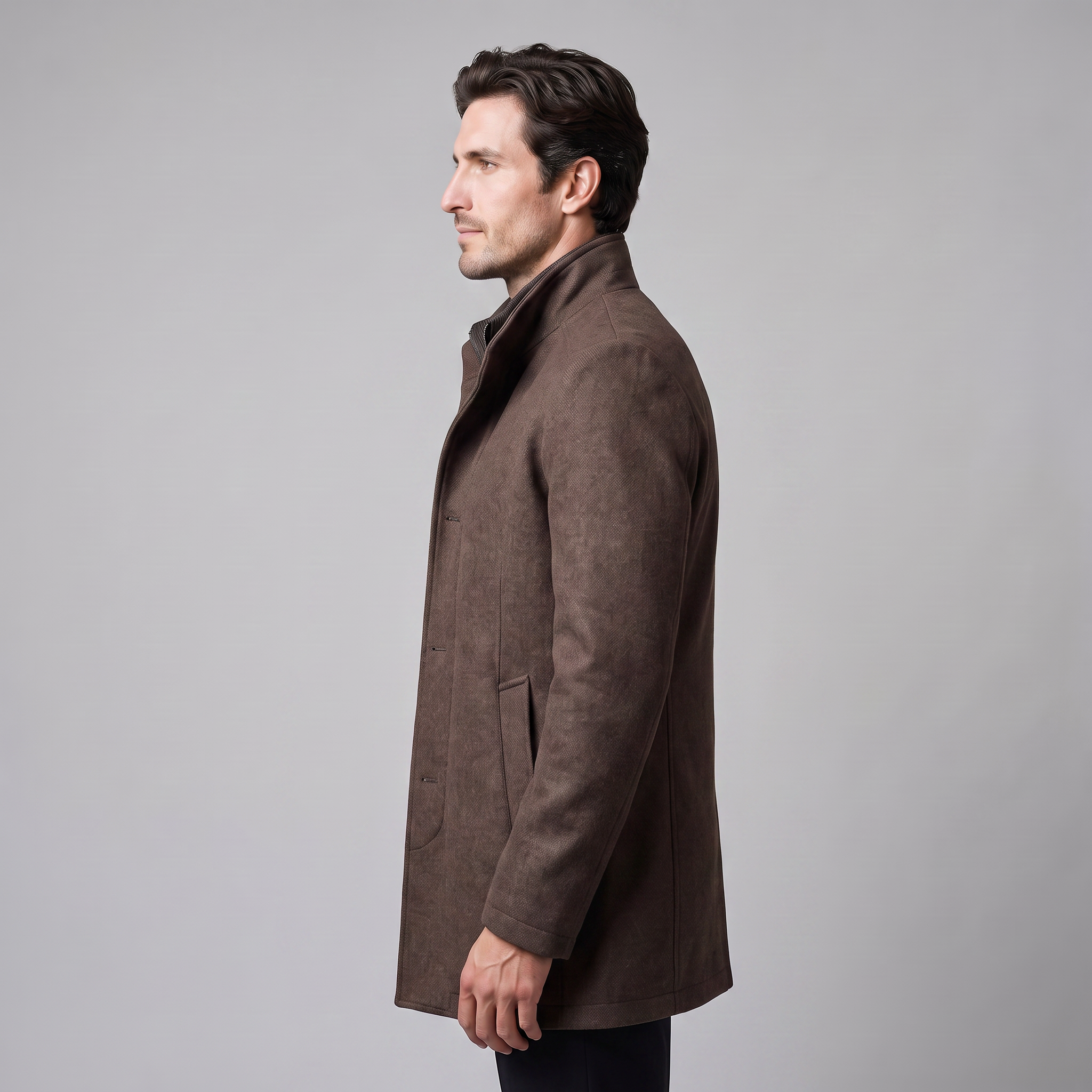Men's Wool Stand Collar Winter Coat