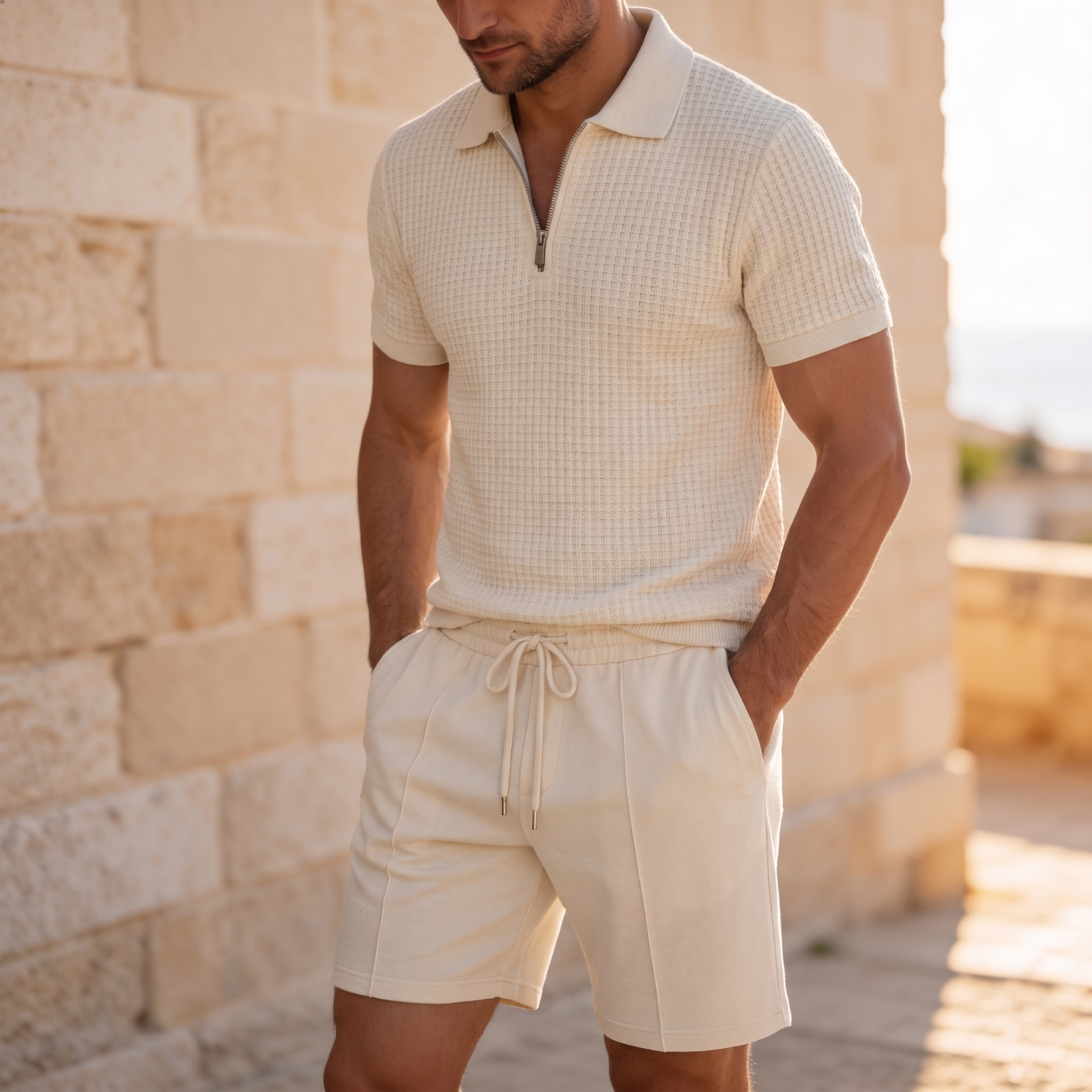 Men's Polo Shirt and Shorts Set
